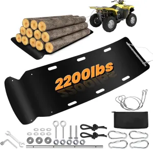 50"x114" Yard Drag Sled, 1/8 Inch Thickened HDPE Heavy Duty Yard Glider, Utility Sled with Metal Pull Cables, Yard Drag Mat for Hauling Debris, Construction Materials