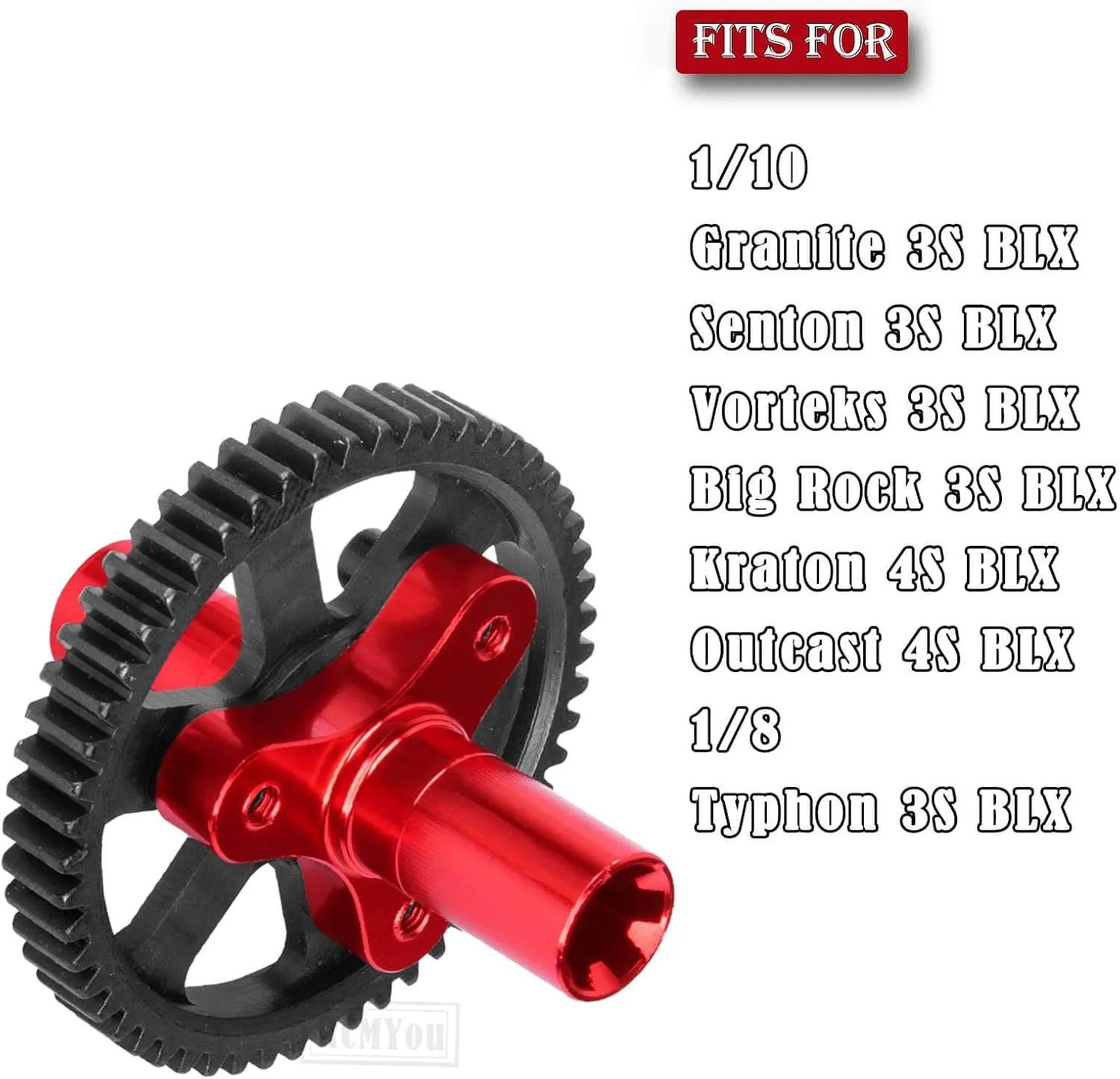 57T Slipper Clutch 0.8 Pitch Upgrades Part for 1/10 Arrma Granite Senton Vorteks Big Rock 3S/Kraton Outcast 4S 1/8 Typhon 3S,Metal Slipper Clutch Hop Ups,Replace ARA310948,Red