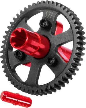 57T Slipper Clutch 0.8 Pitch Upgrades Part for 1/10 Arrma Granite Senton Vorteks Big Rock 3S/Kraton Outcast 4S 1/8 Typhon 3S,Metal Slipper Clutch Hop Ups,Replace ARA310948,Red