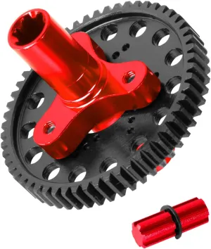 58T(0.8Mod) Spur Gear Slipper Clutch with Slipper Shaft Upgrades for 1/10 Granite/Senton/Big Rock/Vorteks 3s,Kraton/Outcast 4S,1/8 Typhon 3S,Red