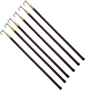 6 Pack Commercial Multifunctional Boat Hook Pole, Telescopic Rescue Pull Poles Equipment Heavy Duty for Drowning Victims, Professional & Utility Cargo Gripping Tool(Brown,4M/13.1FT)