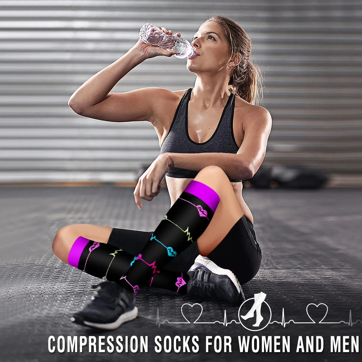 6 Pack Copper Compression Socks for Women and Men Circulation-Best Support for Medical, Running,Nursing,Athletic