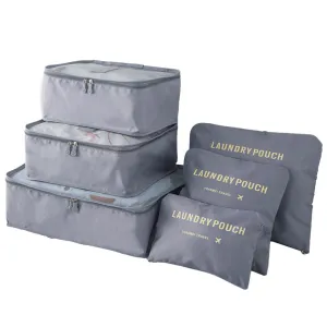 6 pcs Packing Cubes Luggage Storage Organiser Travel Compression Suitcase Bags Random Color
