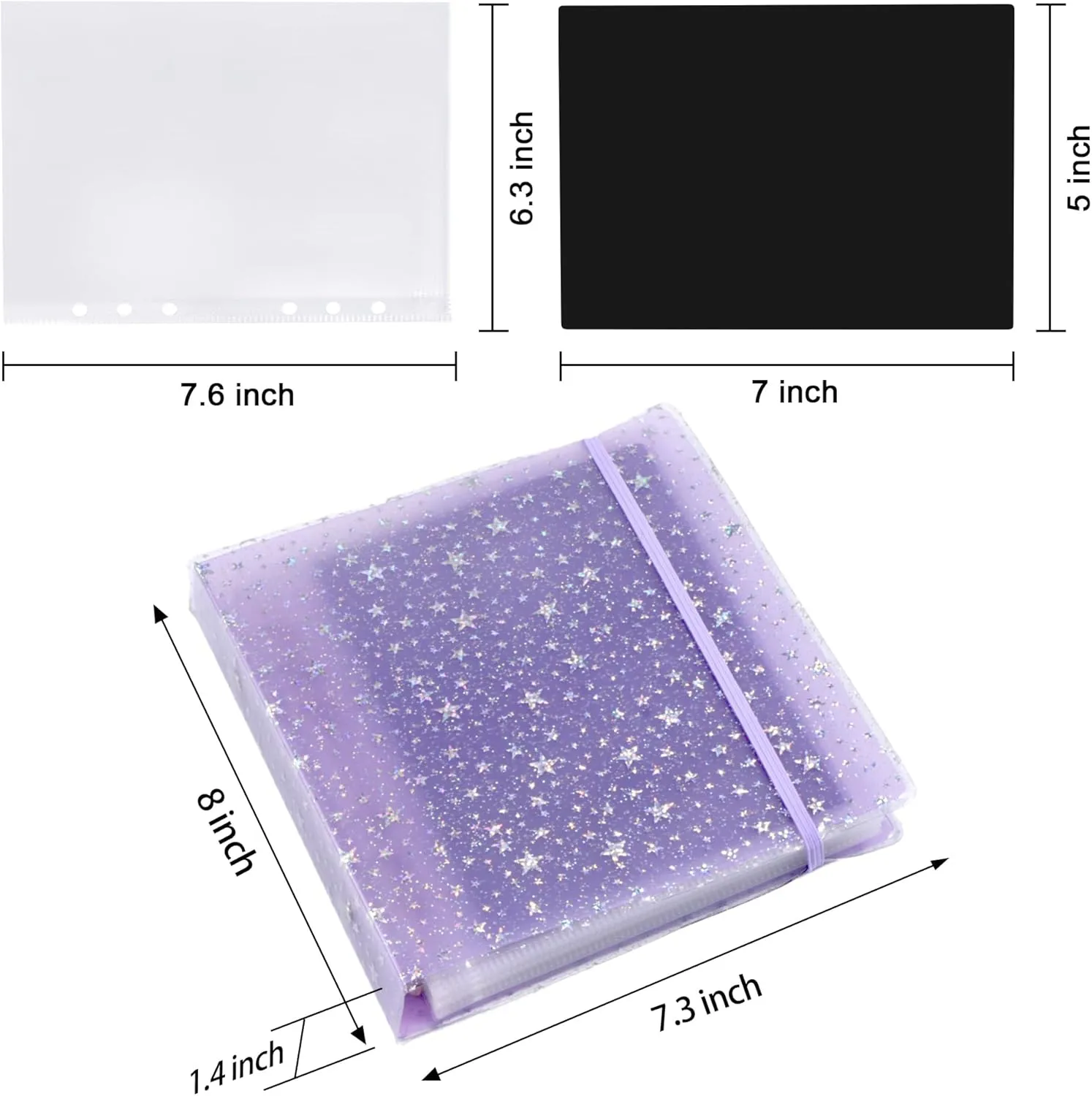 60pcs Magnetic Sheets and Storage Bags for Stamps and Dies Storage with Album Pocket, Die Cut Storage Set for Storage Die Cutting,DIY Scrapbooking,Card Making Supplies (Purple 2 sets)