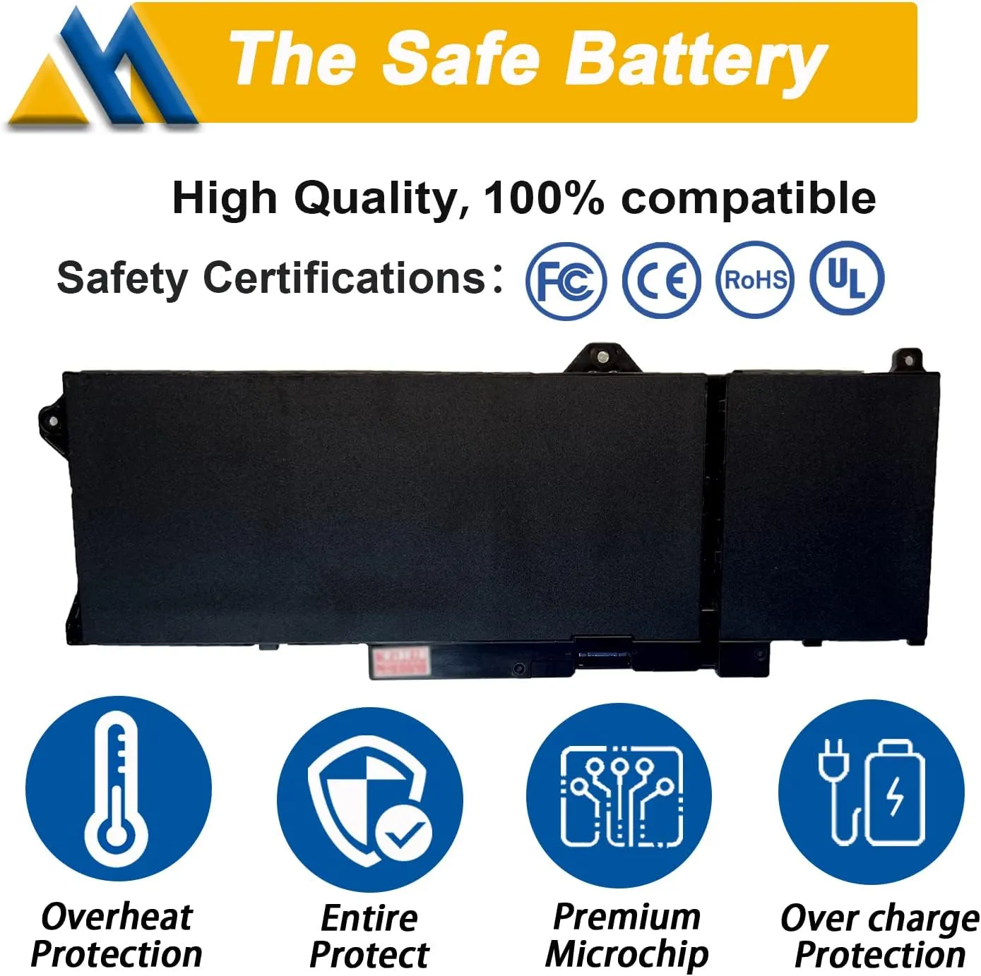 64Wh GRT01 Laptop Battery Replacement for Dell Latitude 15 5521 5531 14 5421 5431 Precision 3470 3561 3571 Alienware m17 R5 AMD Series R05P0 00P3TJ 0P3TJ VXD57 05RGW 9JRV0 15.2V 4000mAh 4-Cells