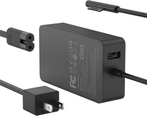 65W Surface Pro Laptop Charger for Microsoft Surface Pro 10, 9, 8, 7 , 7, 6, 5, 4, 3, X, Windows Surface Laptop 6, 5, 4, 3, 2, 1, Surface Go Tablet, Surface Book 3, 2, 1, Support 44W, 36W, LED, 10FT