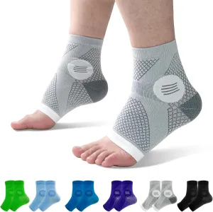 6Pairs Neuropathy Socks for Women and Men, Toeless Compression Socks, Soothe Relief Compression Socks, Compression Socks for Plantar Fasciitis, Achilles Tendonitis Relief, Arch Support (Small)