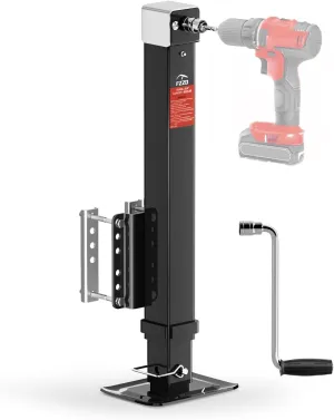 8000 lbs Heavy Duty Trailer Jack, 20-24V Cordless Drill Compatible，28.6" Lift, for Utility, Yacht, Boat Trailer Jack,Black