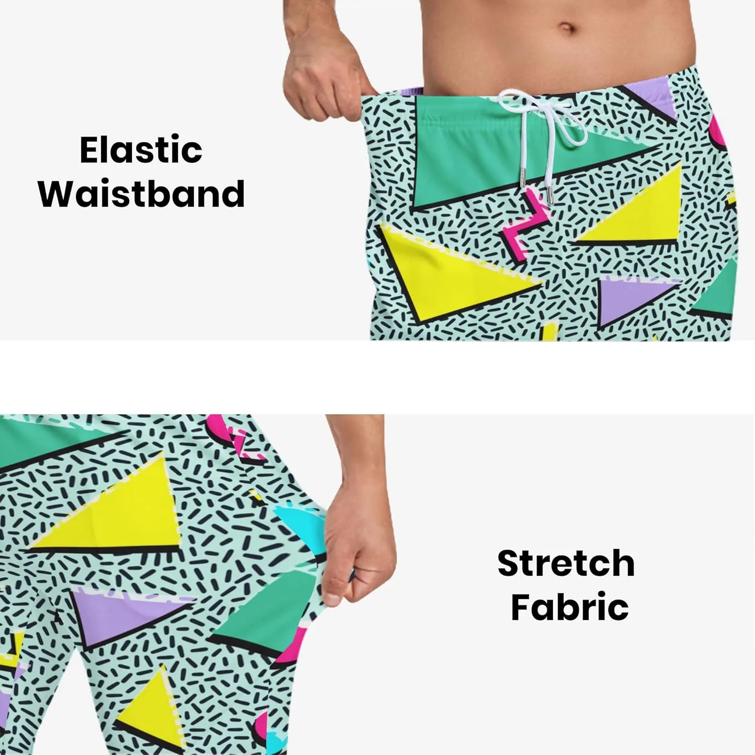 90s Joggers for Men 80s Sweatpants Funny Casual Track Pants with Elastic Waist Retro Sports Athletic Trousers