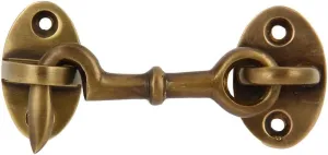 A29 Cabin Hook, Brass Latch for Door, Window Sash Catch, Barn Door Locks, Antique Brass Finish