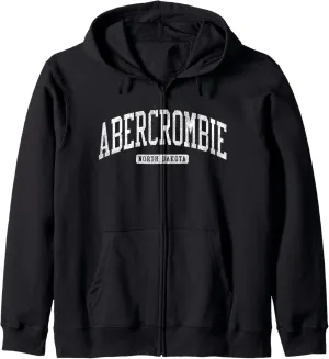 Abercrombie North Dakota ND JS03 College University Style Zip Hoodie