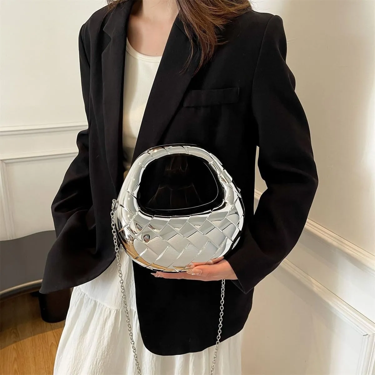 Acrylic Handbags for Women Cute Acrylic Clutch Small Unique Purse Trendy Metal Evening Bag for Party Cocktail