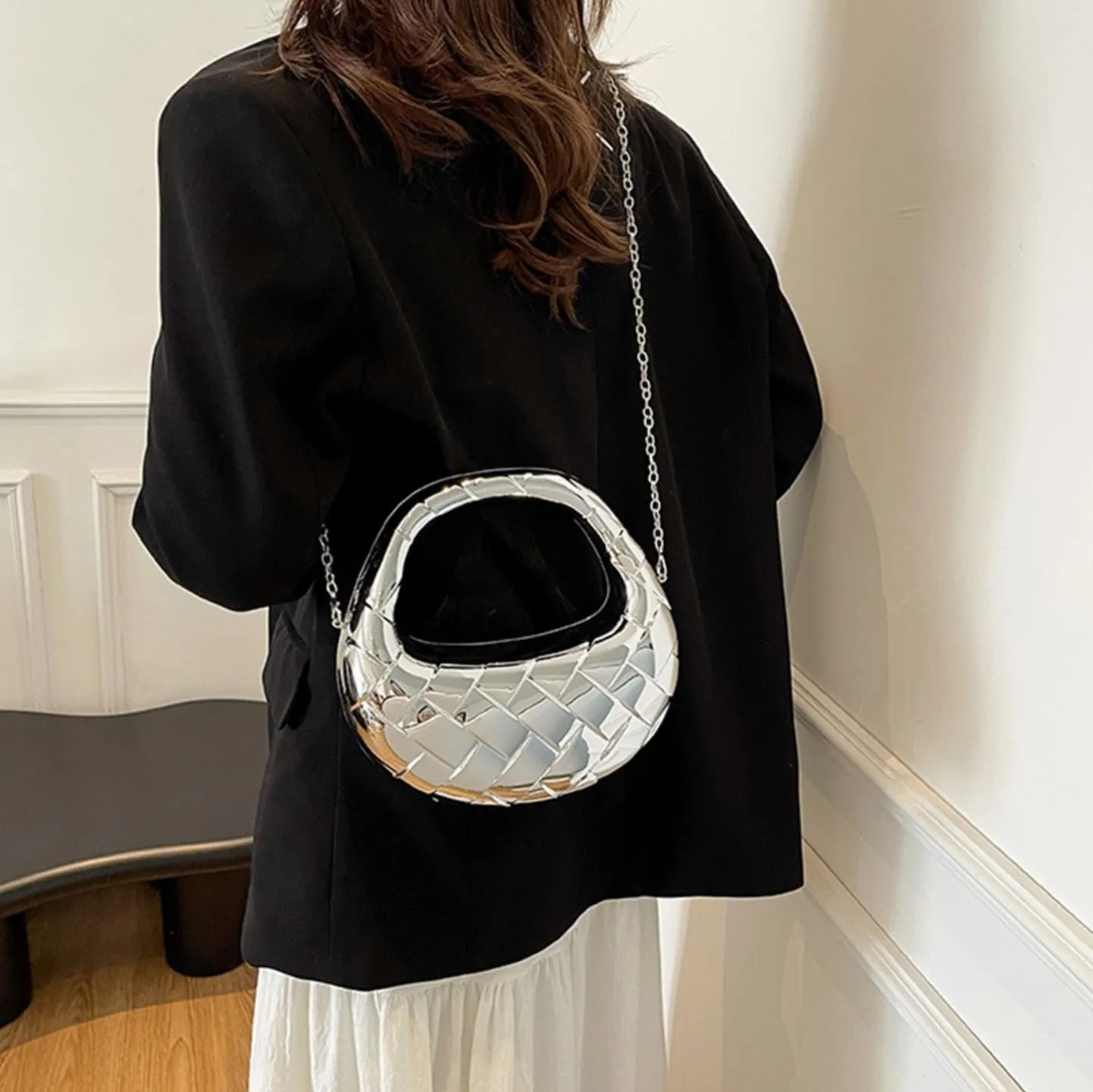 Acrylic Handbags for Women Cute Acrylic Clutch Small Unique Purse Trendy Metal Evening Bag for Party Cocktail