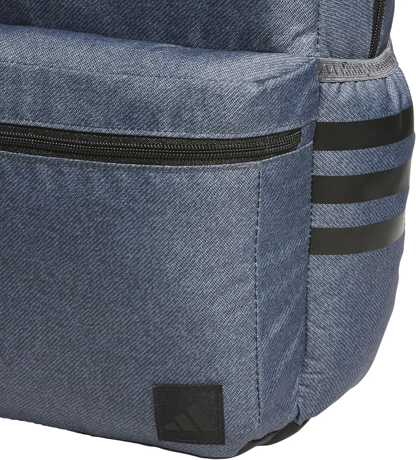adidas 3-Stripe Classic Backpack for Men and Women, Bag with Laptop Sleeve, Twill Onix Grey/Black, One Size
