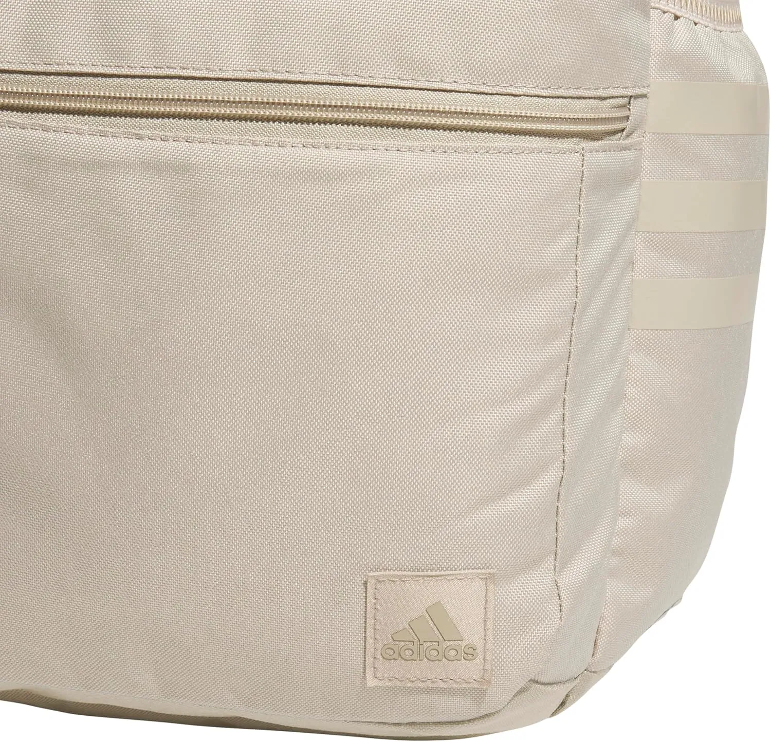 adidas Classic 3-Stripe Durable Backpack Student Athletic Sport Laptop Book Bag, Clay Brown/Onix Grey/5.0, One Size