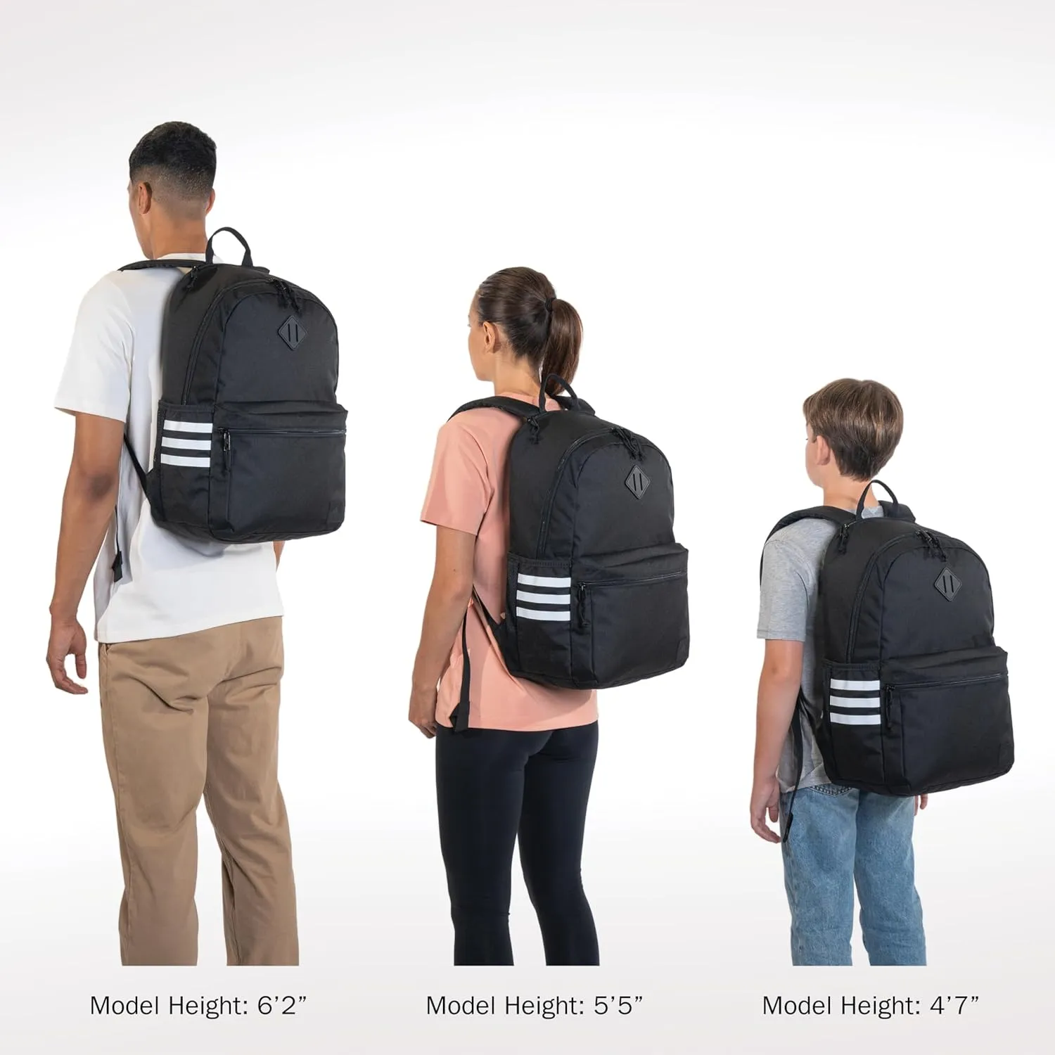 adidas Classic 3-Stripe Durable Backpack Student Athletic Sport Laptop Book Bag, Clay Brown/Onix Grey/5.0, One Size