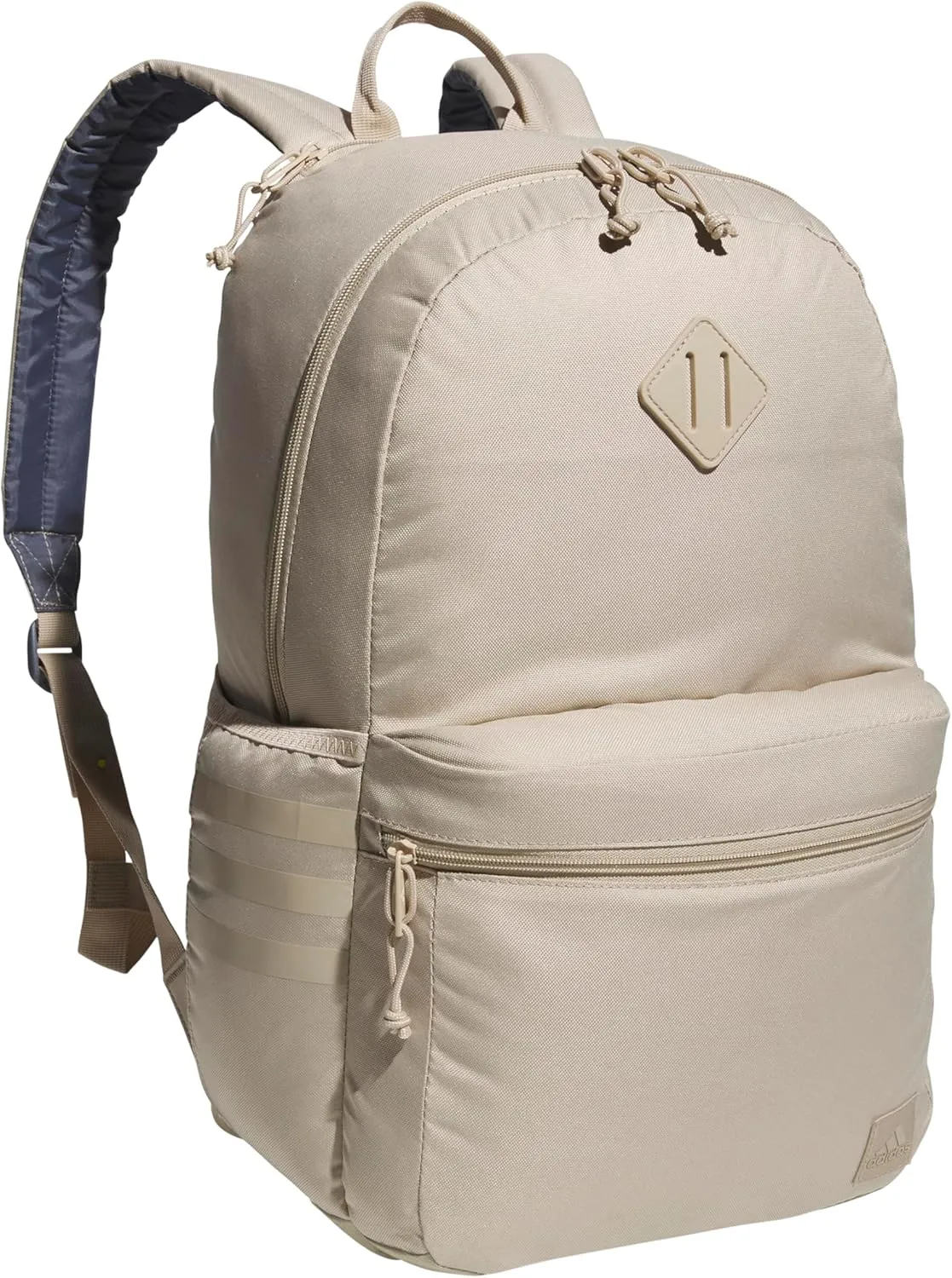 adidas Classic 3-Stripe Durable Backpack Student Athletic Sport Laptop Book Bag, Clay Brown/Onix Grey/5.0, One Size