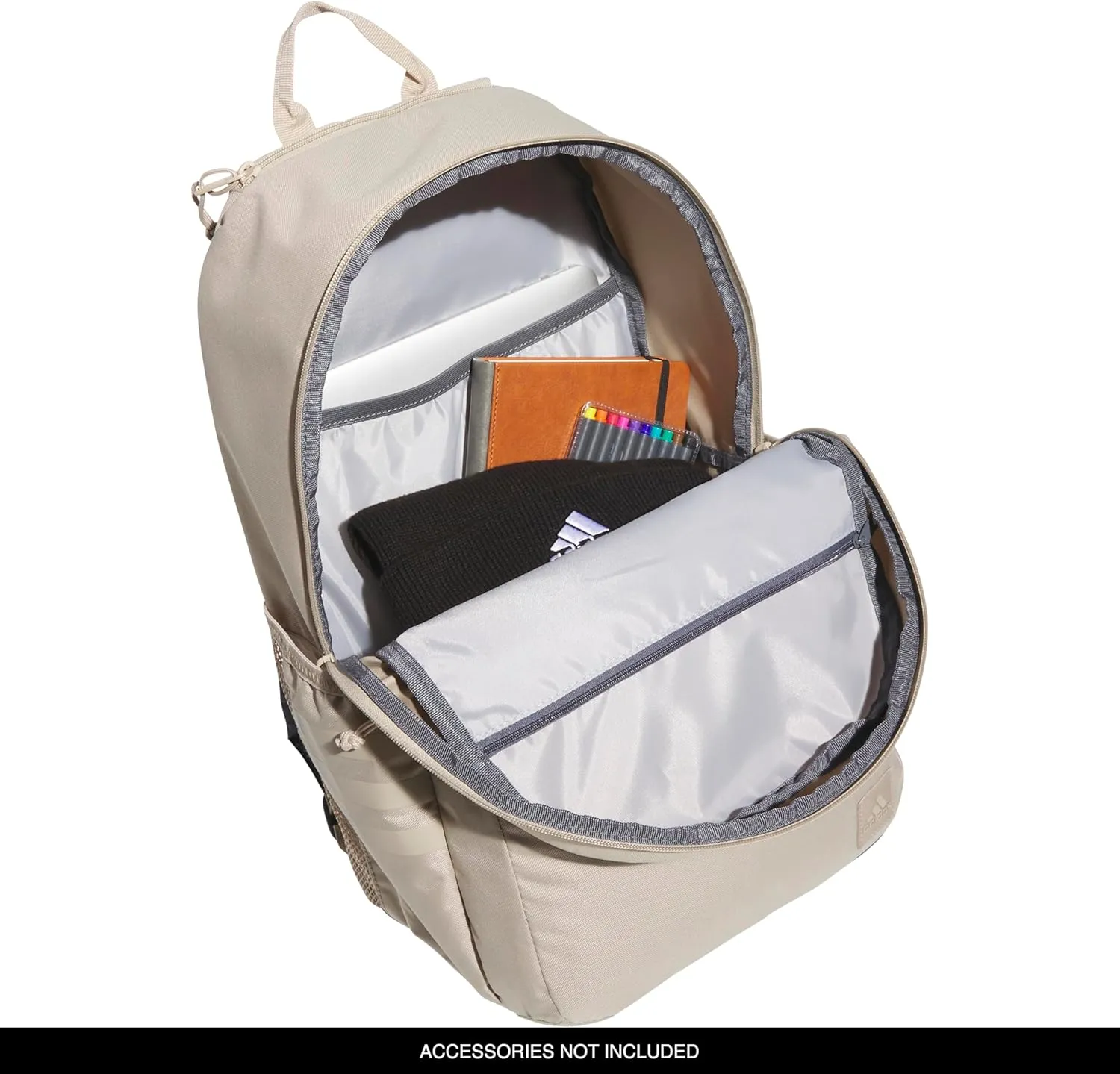 adidas Classic 3-Stripe Durable Backpack Student Athletic Sport Laptop Book Bag, Clay Brown/Onix Grey/5.0, One Size