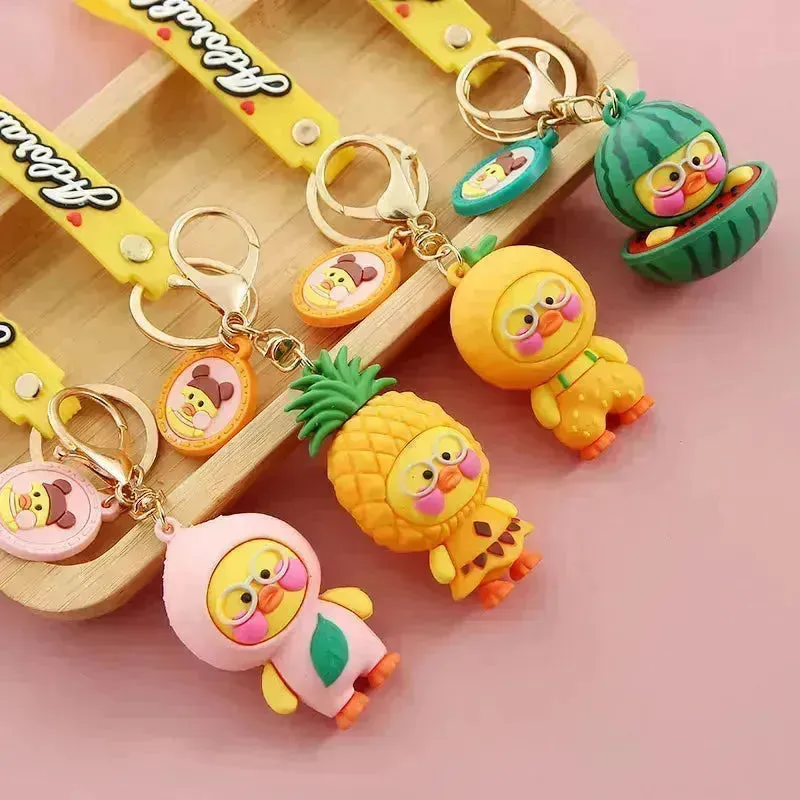 Adorable Fruit Duck 3D Keychain