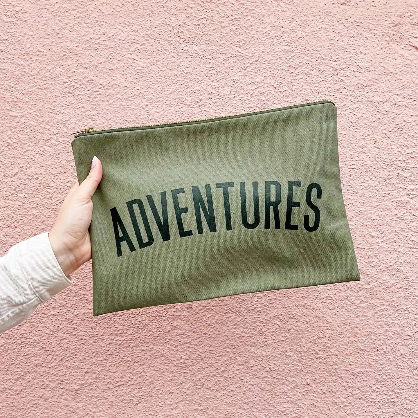 Adventures Extra Large Olive Pouch
