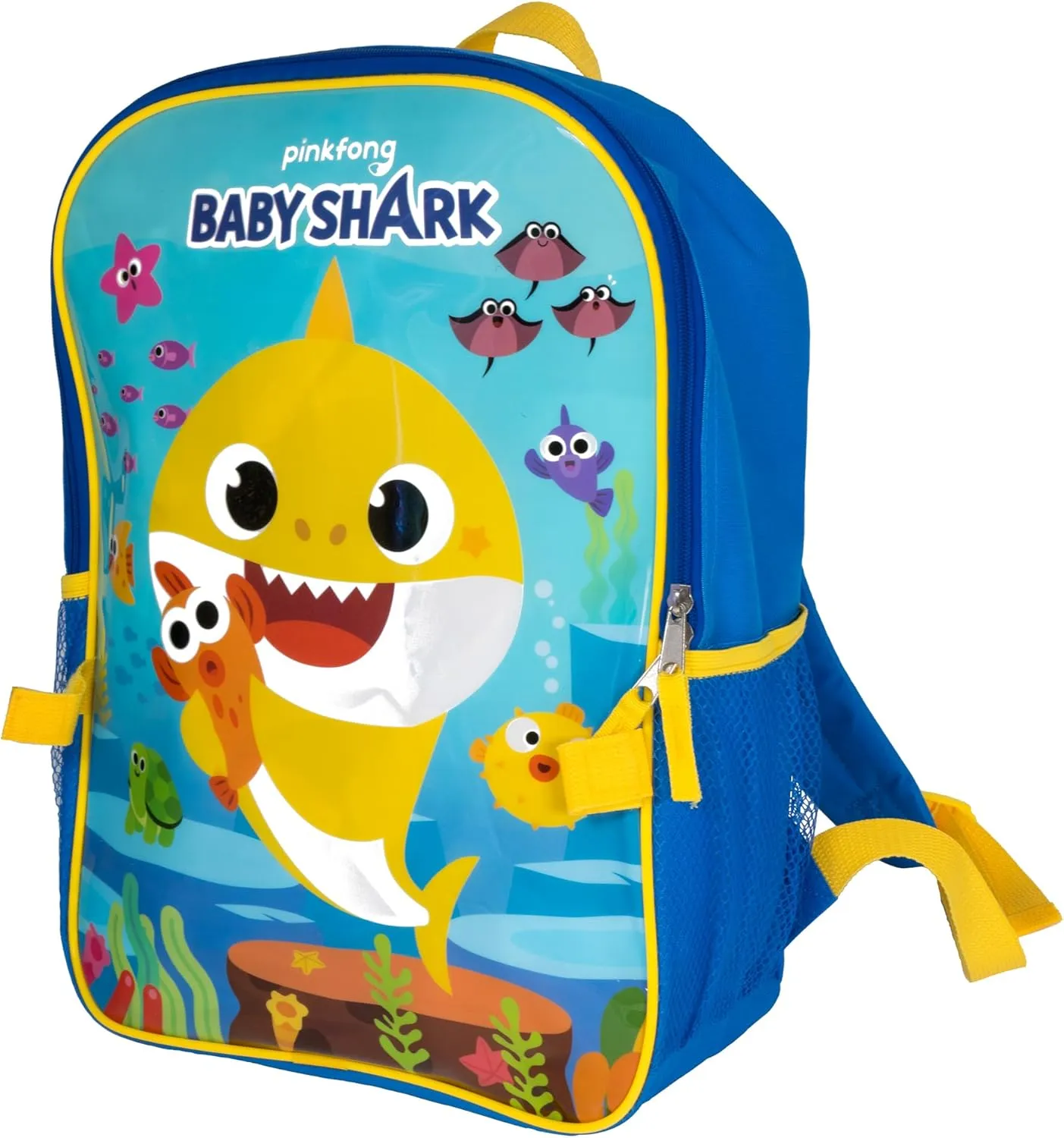 AI ACCESSORY INNOVATIONS Baby Shark 2 Piece Backpack Set, Boys & Girls 16" School Bag, Blue