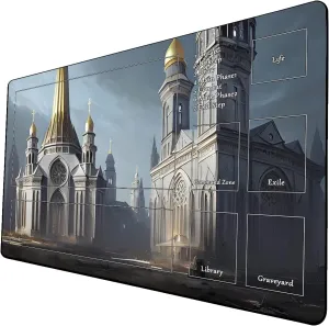 AI Painting TCG Playmat - MTG Trading Card Game Mat with Zone, 24x14 Inches Premium MTG Playmat - The Perfect Companion for Intense Card Battles - Fantasy Dark Vampire Lotus-048