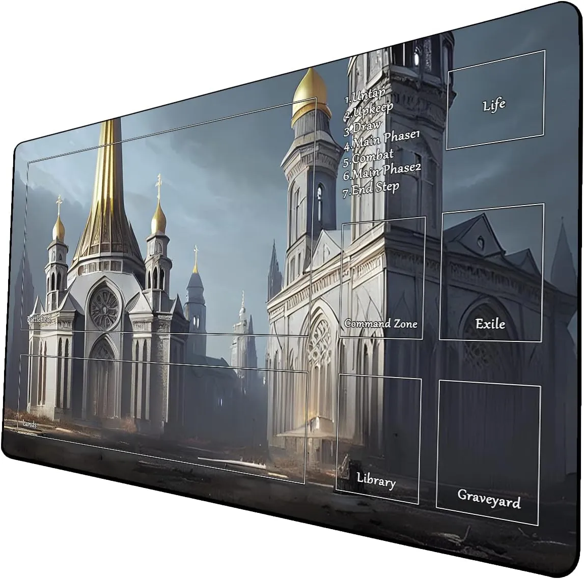 AI Painting TCG Playmat - MTG Trading Card Game Mat with Zone, 24x14 Inches Premium MTG Playmat - The Perfect Companion for Intense Card Battles - Fantasy Dark Vampire Lotus-048