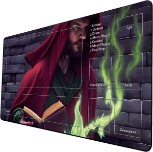 AI Painting TCG Playmat - MTG Trading Card Game Mat with Zone, 24x14 Inches Premium MTG Playmat - The Perfect Companion for Intense Card Battles - Fantasy Dark Vampire Lotus-049