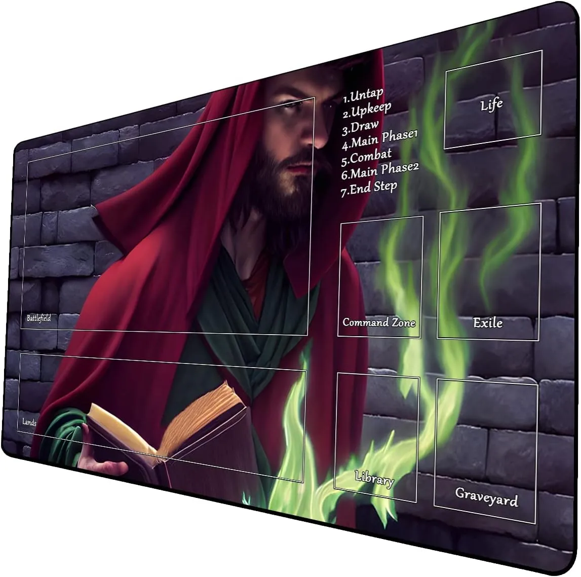 AI Painting TCG Playmat - MTG Trading Card Game Mat with Zone, 24x14 Inches Premium MTG Playmat - The Perfect Companion for Intense Card Battles - Fantasy Dark Vampire Lotus-049