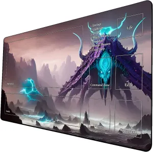 AI Painting TCG Playmat - MTG Trading Card Game Mat with Zone, 24x14 Inches Premium MTG Playmat - The Perfect Companion for Intense Card Battles - Fantasy Dark Vampire Lotus-089