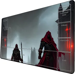 AI Painting TCG Playmat - MTG Trading Card Game Mat with Zone Layout, 24x14 Inches Premium MTG Play Mat - The Perfect Companion for Intense Card Battles - Fantasy Dark Skull Black Lotus 424A183