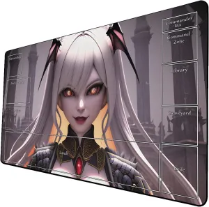 AI Painting TCG Playmat - MTG Trading Card Game Mat with Zone Layout, 24x14 Inches Premium MTG Play Mat - The Perfect Companion for Intense Card Battles - Fantasy Dark Skull Black Lotus 519A123