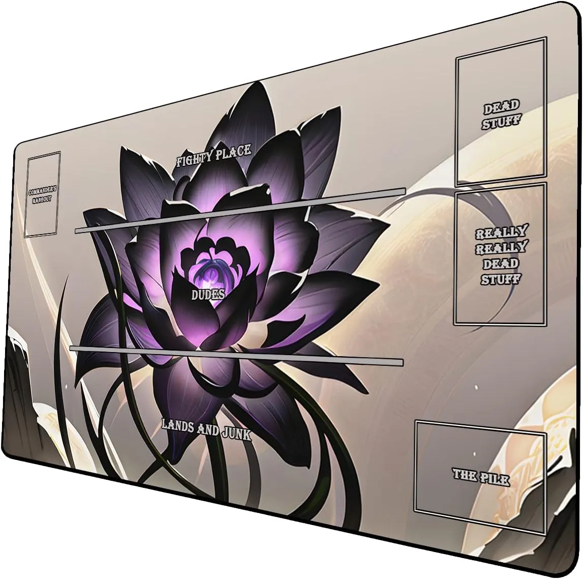 AI Painting TCG Playmat - MTG Trading Card Game Mat with Zones, 24x14 Inches Premium MTG Playmat - The Perfect Companion for Intense Card Battles - Fantasy Dark Vampire Lotus-074