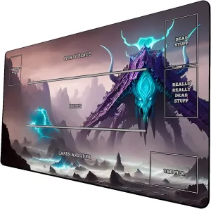 AI Painting TCG Playmat - MTG Trading Card Game Mat with Zones, 24x14 Inches Premium MTG Playmat - The Perfect Companion for Intense Card Battles - Fantasy Dark Vampire Lotus-089
