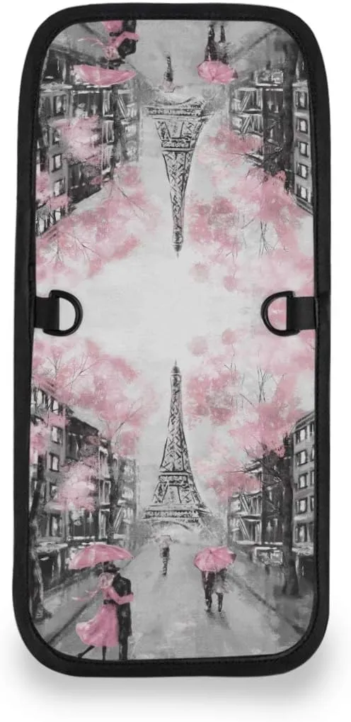 ALAZA Art Paris Eiffel Tower Small Crossbody Wallet Purse Pink Cherry Blossom France Cell Phone Bag Rfid Passport Holder with Credit Card Slots
