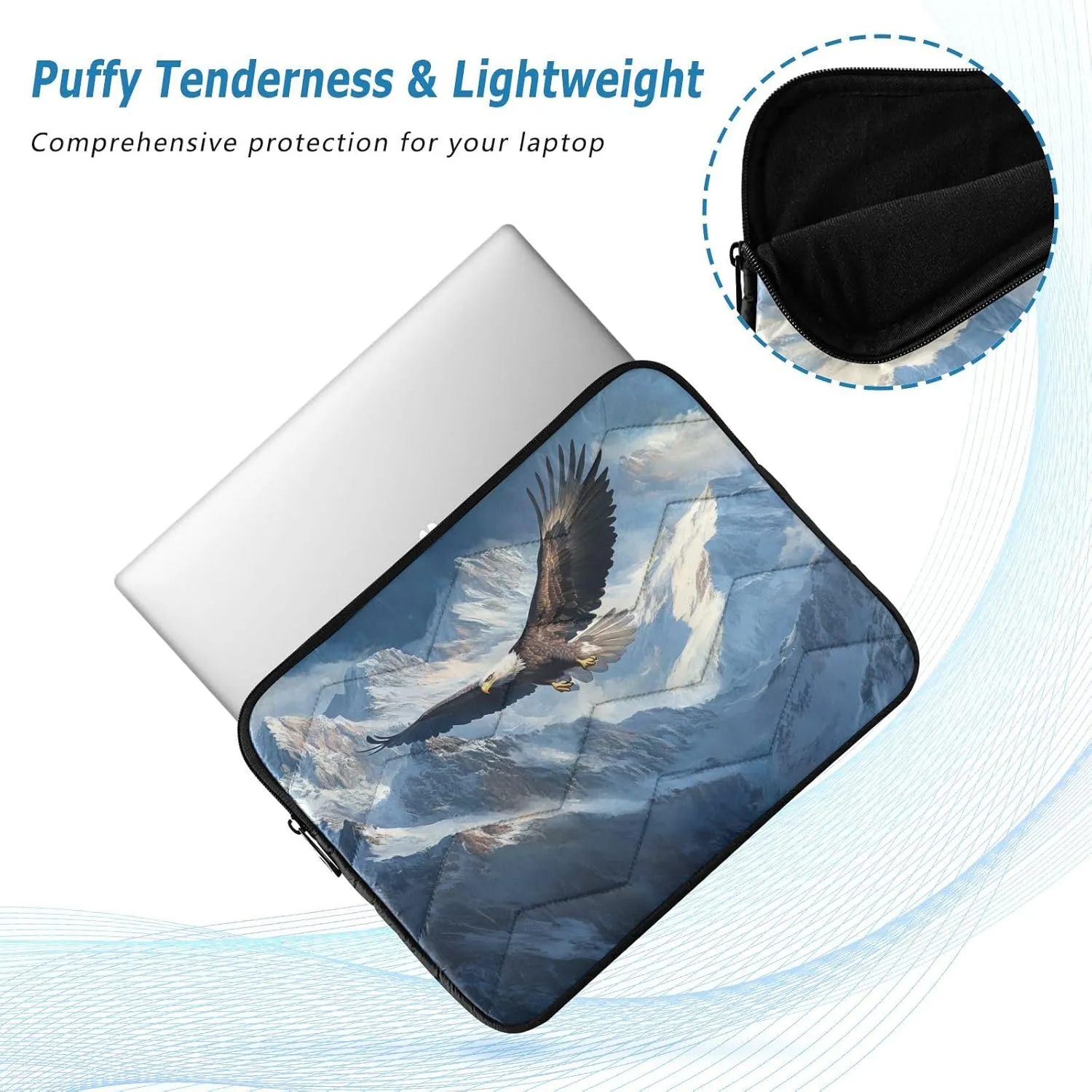 ALAZA Eagles Wings Soars Over The Mountains Laptop Sleeve Bag Waterproof Protective Notebook Case, 15.6 Inch