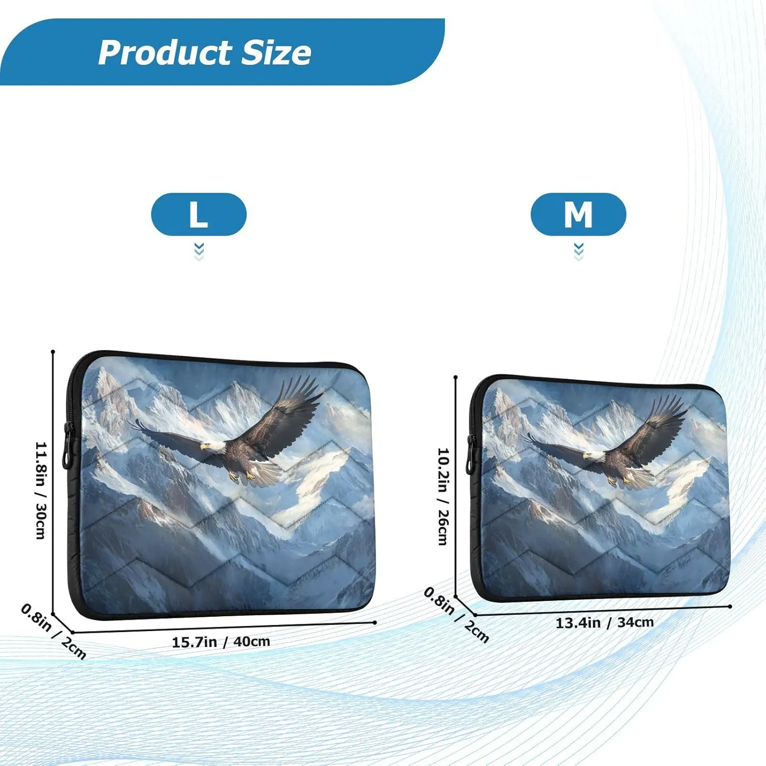 ALAZA Eagles Wings Soars Over The Mountains Laptop Sleeve Bag Waterproof Protective Notebook Case, 15.6 Inch