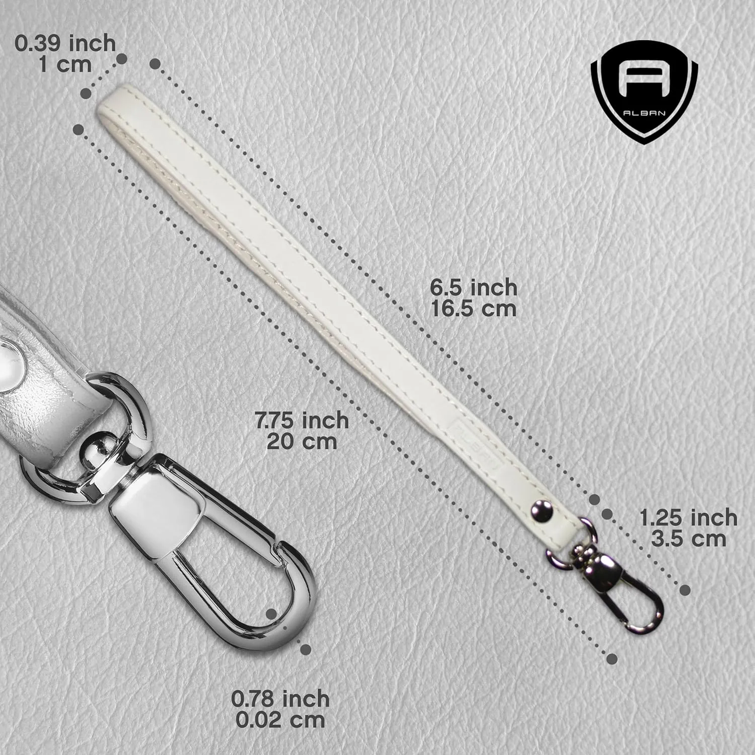Alban Leather Wrist Strap for Wallet, Clutch, Keys, Wristlet Purse, Keychain for Women and Men