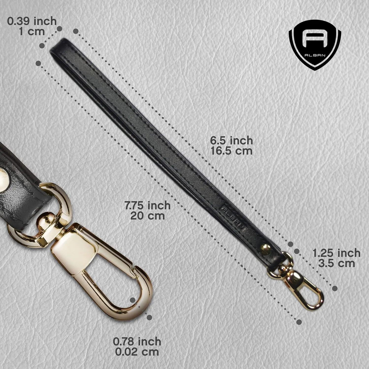 Alban Leather Wrist Strap for Wallet, Clutch, Keys, Wristlet Purse, Keychain for Women and Men