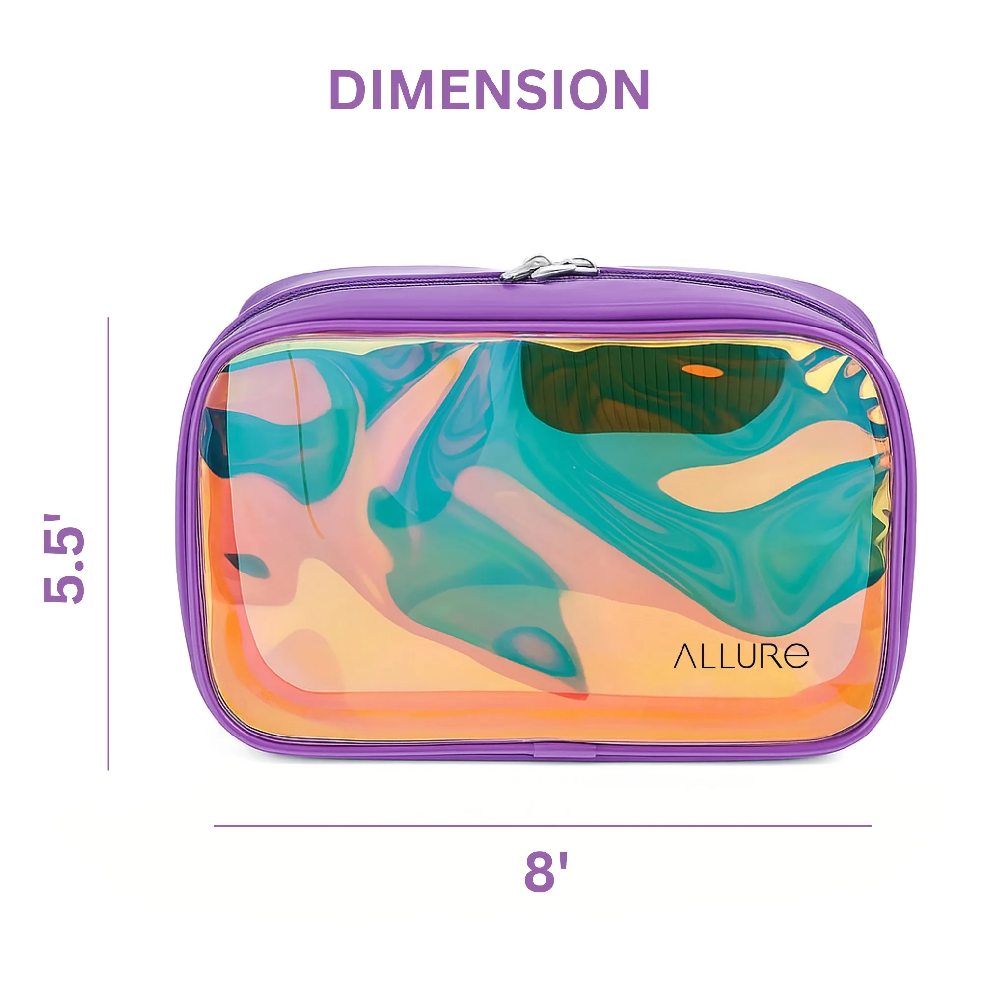 Allure Holographic Zipper Makeup Bag
