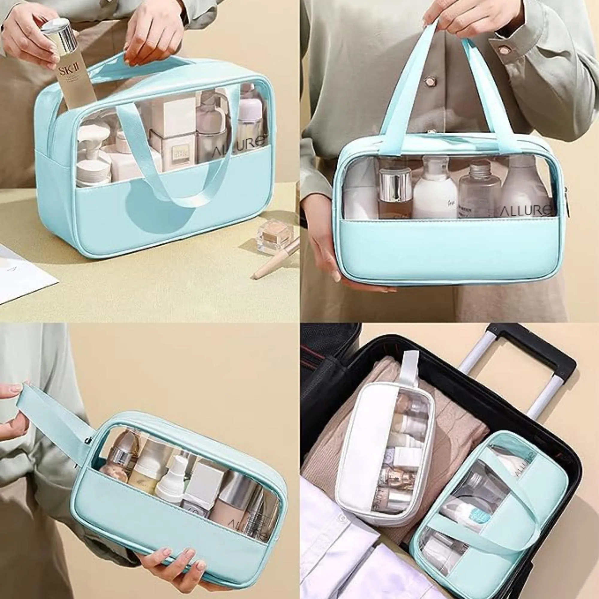 AllureToiletry Bag Green - Pack of 3
