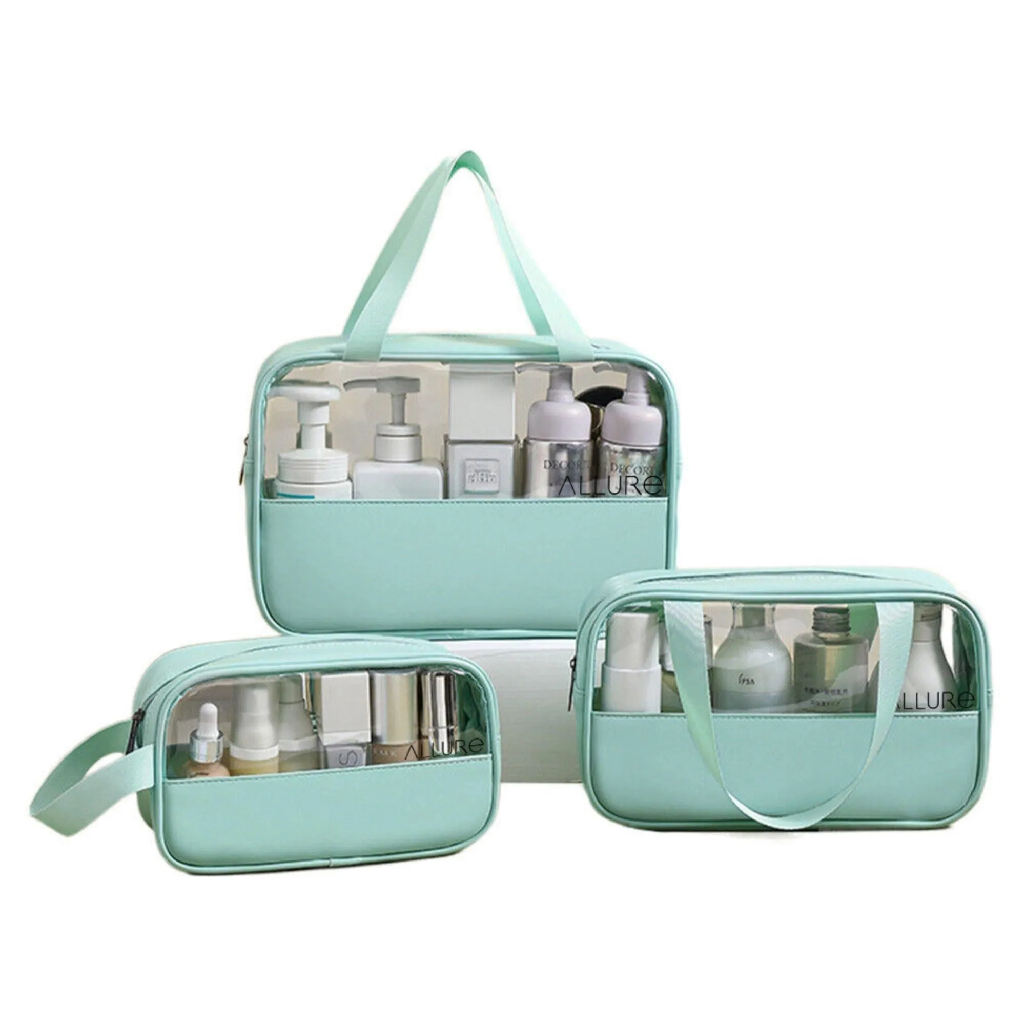 AllureToiletry Bag Green - Pack of 3
