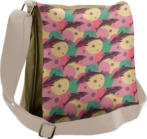 Ambesonne Aquatic Messenger Bag, Dolphin Underwater, Unisex Cross-body