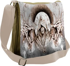 Ambesonne Dragon Messenger Bag, Monk Branches Medieval, Unisex Cross-body