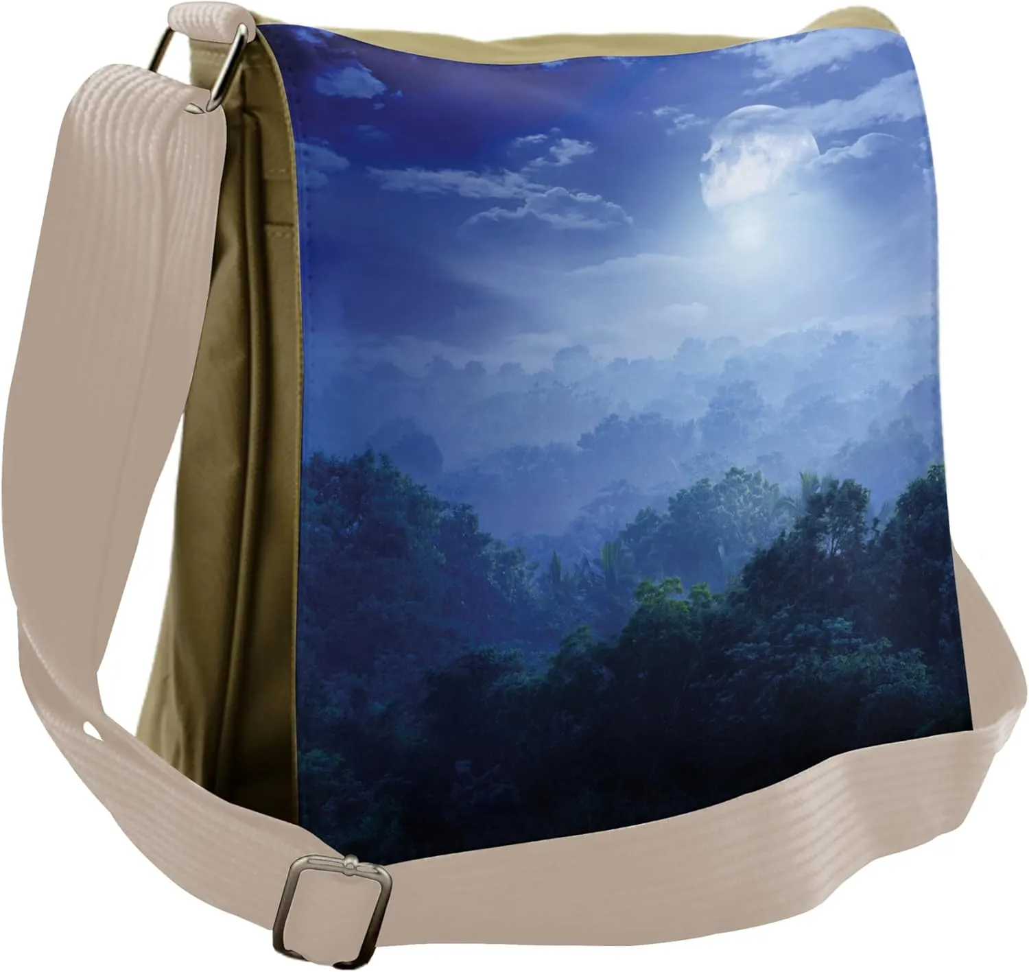 Ambesonne Jungle Messenger Bag, Sri Lanka Rainforest, Unisex Cross-body