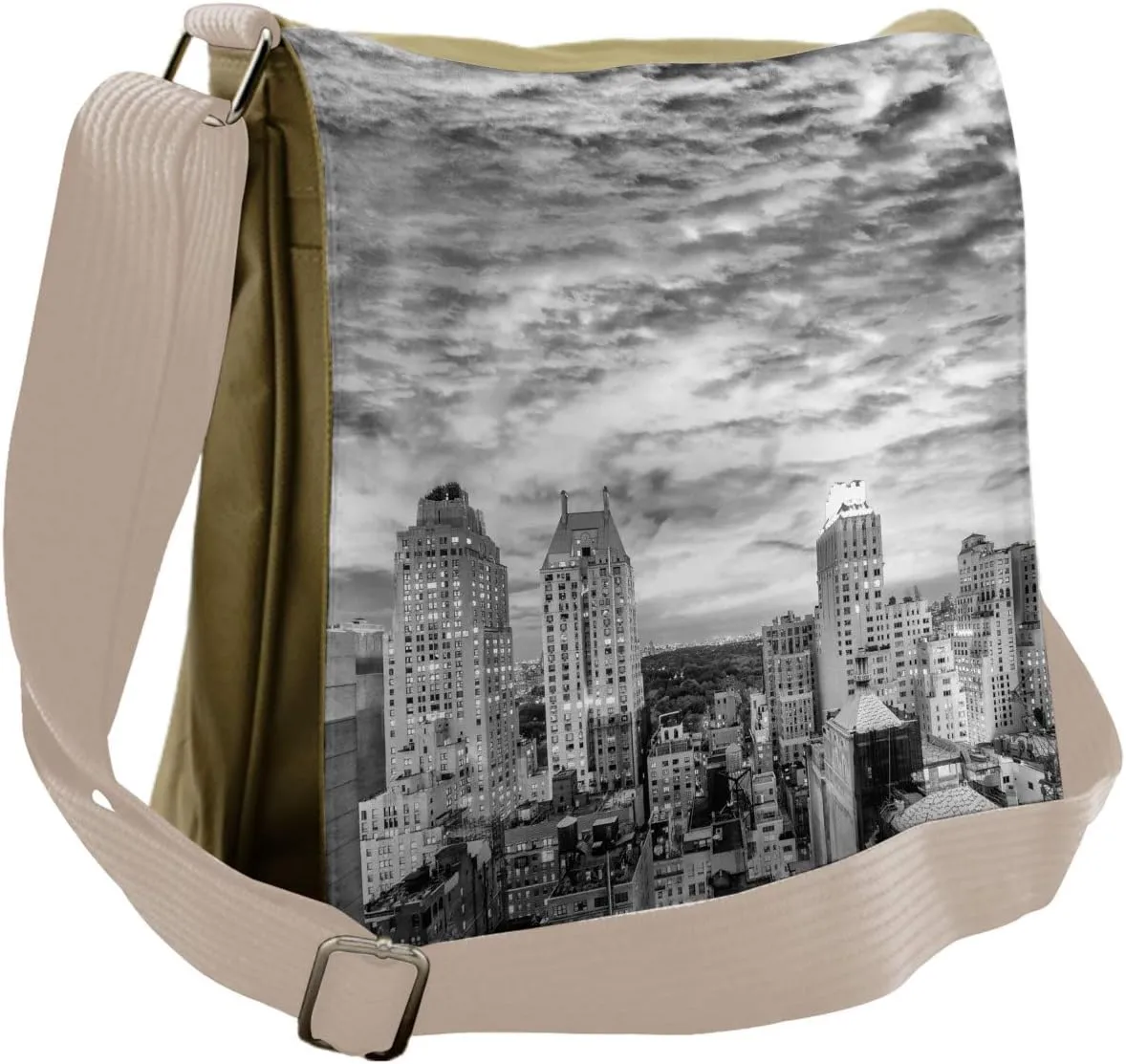Ambesonne Landscape Messenger Bag, New York Skyscraper, Unisex Cross-body