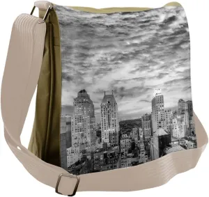Ambesonne Landscape Messenger Bag, New York Skyscraper, Unisex Cross-body