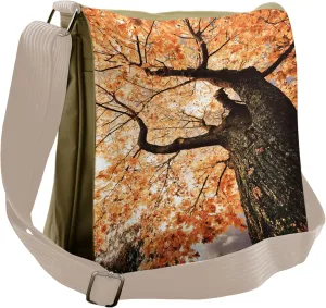 Ambesonne Landscape Messenger Bag, Old Tree Botany Wood, Unisex Cross-body