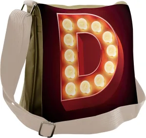 Ambesonne Letter D Messenger Bag, D Electricity, Unisex Cross-body