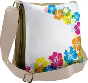 Ambesonne Luau Messenger Bag, Polynesian Spring Aloha, Unisex Cross-body
